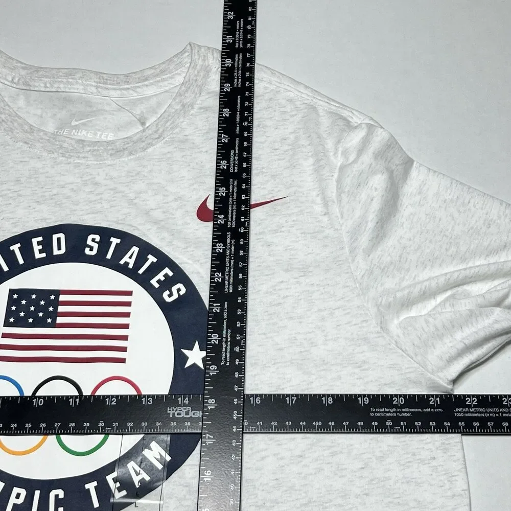 United States Olympic Team Shirt Mens Large Gray Nike Dri Fit Cotton USA Tee